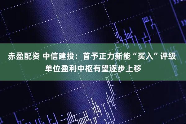 赤盈配资 中信建投：首予正力新能“买入”评级 单位盈利中枢有望逐步上移