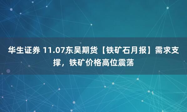 华生证券 11.07东吴期货【铁矿石月报】需求支撑，铁矿价格高位震荡